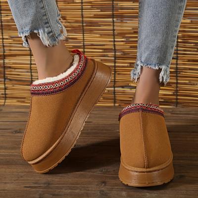 Модные женские тапочки на платформе, зимние теплые сапоги для снега, хлопковые пушистые женские шлепанцы, роскошная дизайнерская обувь, увеличивающая рост, размер 36-42