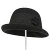 Элегантная женская шляпа-цилиндр, женская плетеная шляпа-ведро с цветком, летняя уличная шляпа от солнца для отпуска, шляпа-панама