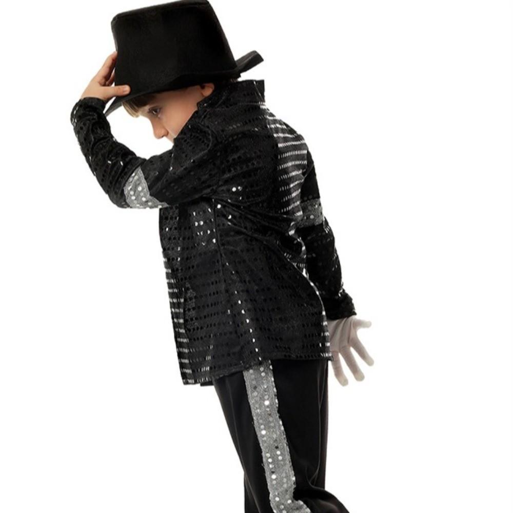 Костюм для косплея Billie Jean Карнавальный Черный Костюм Танцевальный Костюм Дети Мальчики Девочки