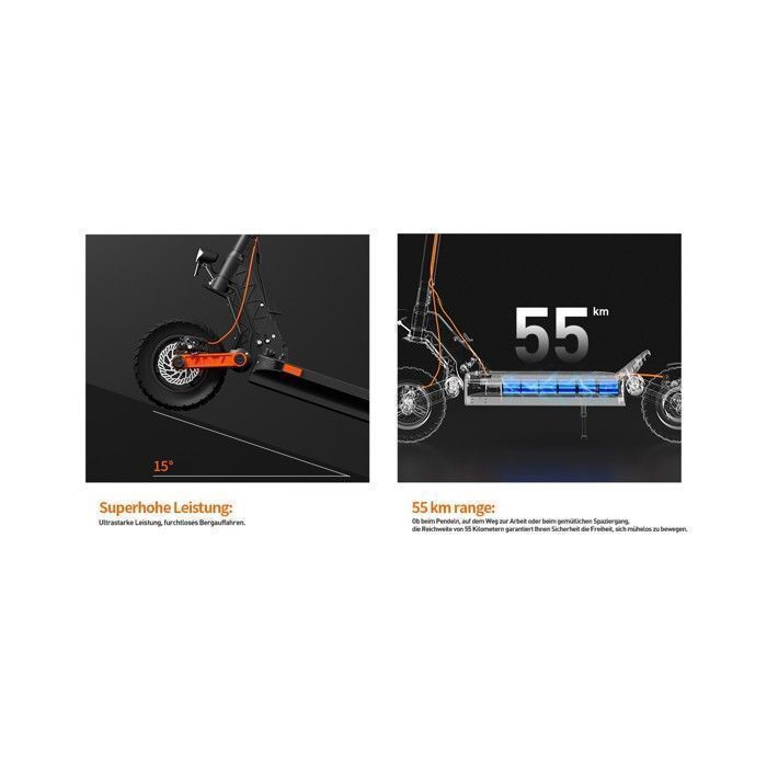 Scooter électrique pliable certifiée ABE JOYOR S5 - Moteur 500 W -- Batterie 48 V-13 Ah - Pneus 10 pouces - Noir