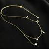 925 Sterling Silver Elegant Simple Multiple Stars Choker Necklace Gift For Girl Star Pendant Party Fine Accessories