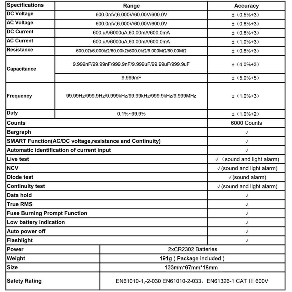 TOOLTOP ET8132 2,88-дюймовый экран дисплея Портативный высокоточный цифровой мультиметр AC DC Напряжение