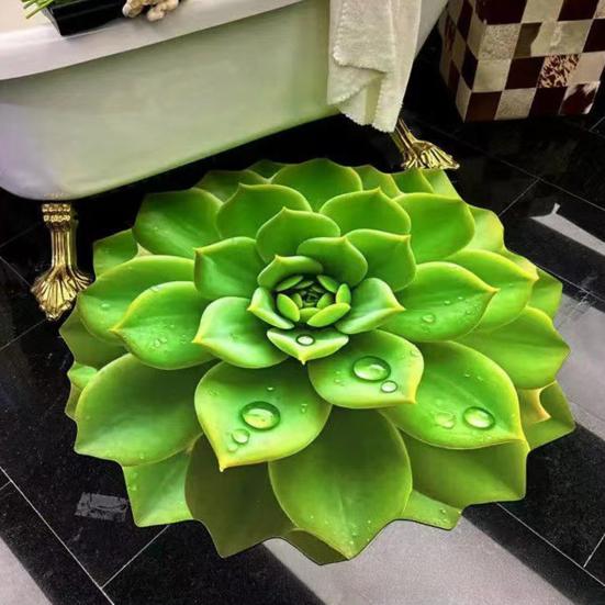 3D Цветочный коврик для пола Реалистичный Впитывающий Цветочный ковер Нескользящий Декоративный коврик для гостиной Ванной Кухни Спальни