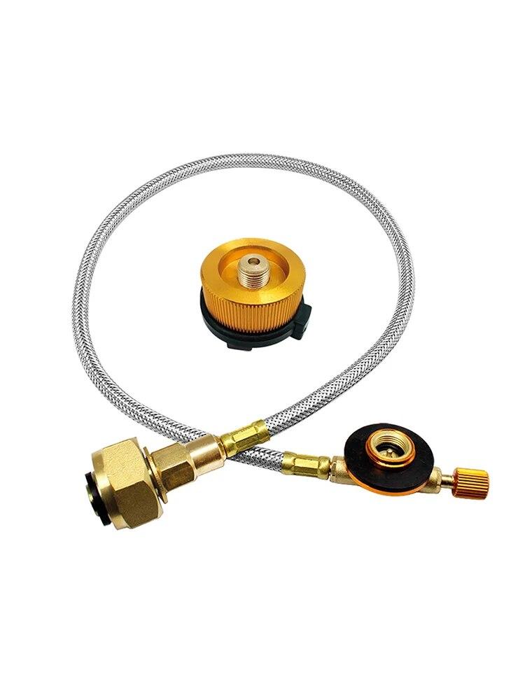 Газовая плита для кемпинга на открытом воздухе, адаптер для заправки пропана, конвертер баллона, переходник для заправки бака, аксессуары для зарядки газа