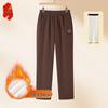 Women's Mid-Aged & Elderly Fleece-Lined Corduroy Straight-Leg Winter Pants