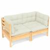 Vidaxl 2-Osobowa Sofa Ogrodowa Z Kremowymi Poduszkami, Drewno Sosnowe
