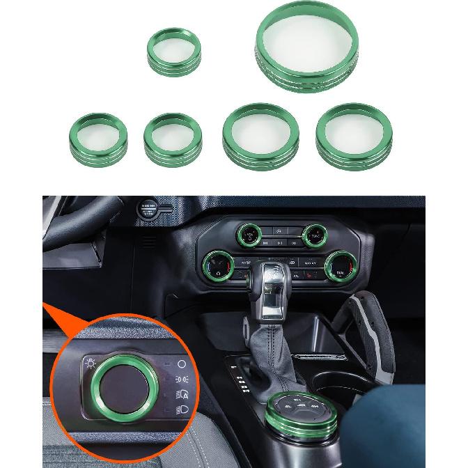 Savadicar CKT01 Billet Aluminum Control Knob Trim Sets, Headlight/4WD/HVAC Climate Control Knob Ring Bezels, Air Conditioner/Radio Switch Cover for