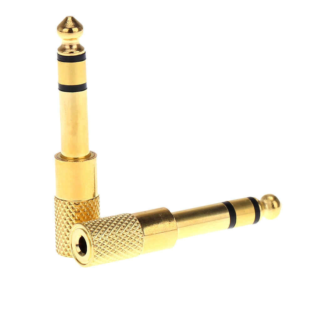 Пара адаптеров-конвертеров аудиоразъемов Стерео штекер-гнездо для электрогитар Микрофон Наушники 6,35 мм штекер 3,5 мм