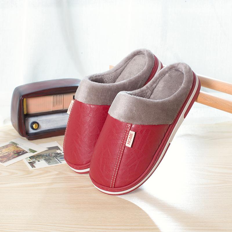 Мужские и женские тапочки большого размера. Хлопковые тапочки. Женские зимние домашние плюшевые домашние тапочки из искусственной кожи. Мужские тапочки большого размера.