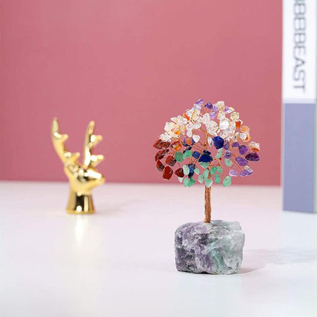 Каменный мини денежное дерево с основанием из медной проволоки для украшения книжной полки, офисов, денежное дерево, медный дом