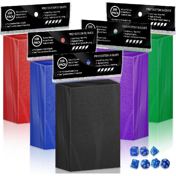 500 Count Card Sleeves for Trading Cards, Matte Deck Guard Card Sleeves, Card Protectors Sleeves for MTG, Baseball/Sports Cards, Yugioh Card, Game