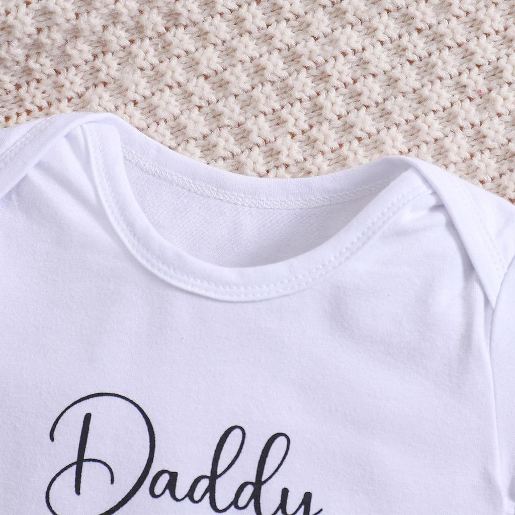 Боди для новорожденного с принтом «Папочка, я люблю тебя» из хлопка, комбинезон с короткими рукавами