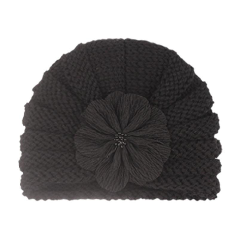 Baby Pullover Hat, Solid Color Flower Baby Hat, Autumn and Winter Warm and Comfortable Children's Knitted Hat