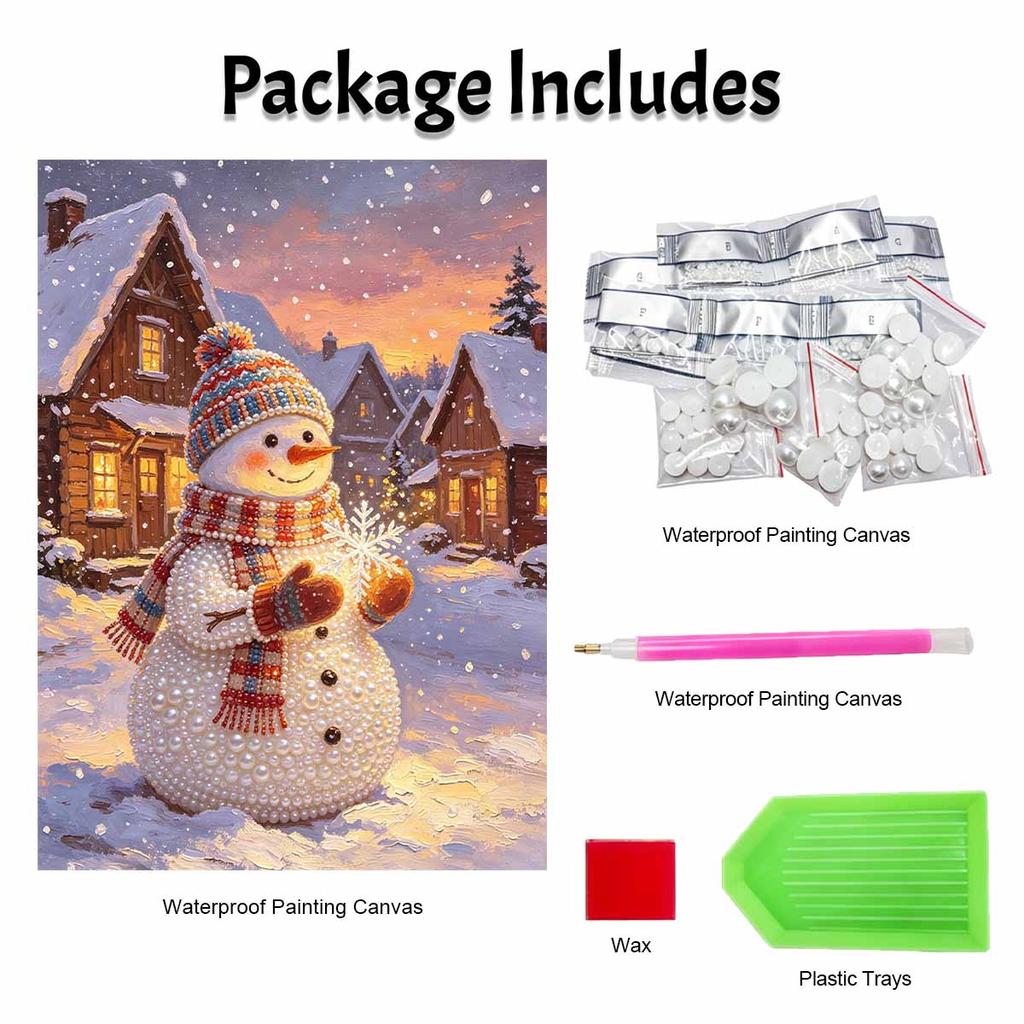 Christmas pearl painting art painting kit snowman village handmade diy home decoration painting