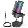FIFINE Gaming Microphone USB PC Microphone for Streaming Podcast Recording Condenser Desktop Computer Microphone RGB Conversion Control Touch Mute