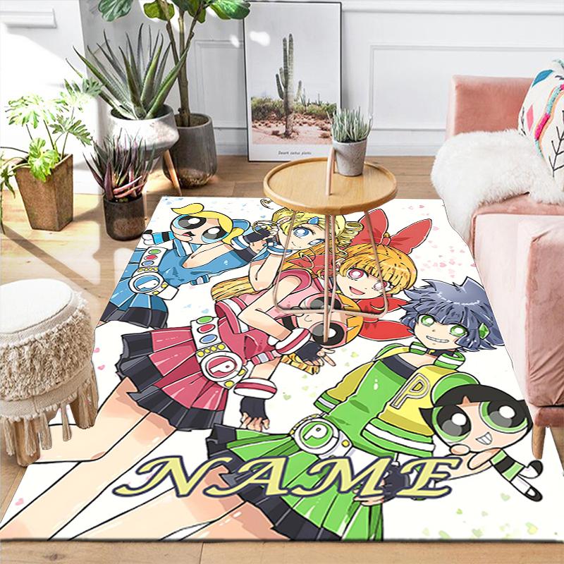 Custom 1Pc Powerpuff Girls Adventure Rug Office Carpet Indoor Outdoor Entrance Doormat Nonslip Soft And Comfortable Living Room D2915230