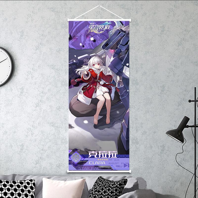 25x75 см Honkai Star Rail подвесная картина Kafka DanHeng персиковая кожа декоративный свиток