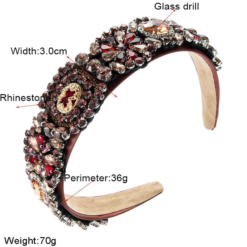 Women Hairband Personality Full Crystal  Gorgeous Baroque Headband Prom Street Pat Hair Ooop