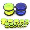 Alisouy 2PCS Solid Yellow Blue Acrylic Transparent Taper Ear Tunnels Plugs Flesh Expander Stretcher Gauges Piercing Body Jewelry
