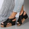 New Summer Sequin Flat-soled Heel Thick-soled Sandals Fashionable Sexy Women's Shoes Women's Sandals Fish Mouth Sandals