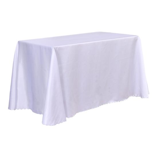 Solid Color Design Wrinkle-Resistant Lace Detail Conference Room Table Cover