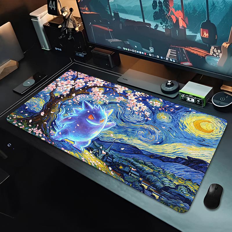 Mouse Pad Large PC Computer Desk Mat Durable AntiFray Gaming Mousepad Anime Pokemon Gengar Keyboard Gamer Accessories Table Pad