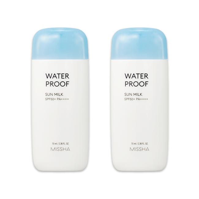 MISSHA Солнцезащитное молочко All Around Safe Block Sun Milk EX SPF50+ PA+++ 70 мл (Эссенция / Водостойкое / Мягкое покрытие) (10 вариантов)