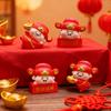 1/4Pcs God of Wealth Figurine Computer Monitor Decoration Cartoon Chinese Immortals Statue Resin Sculpture Car Dashboard Ornament