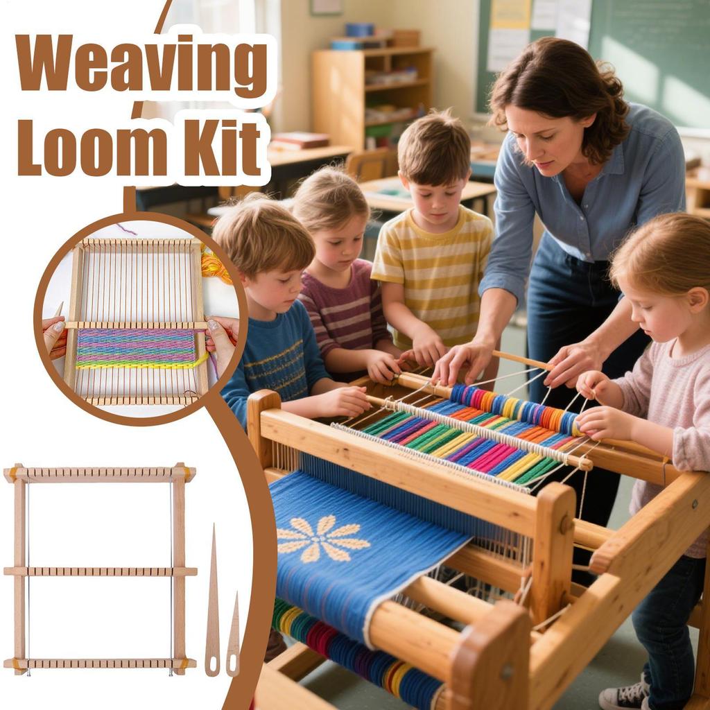 Weaving Kit Beginner Weaving Crafting Kit Reusable Yarn Knitting Tools Lightweight Hand-Knit Machine For Beginners Adults Kids