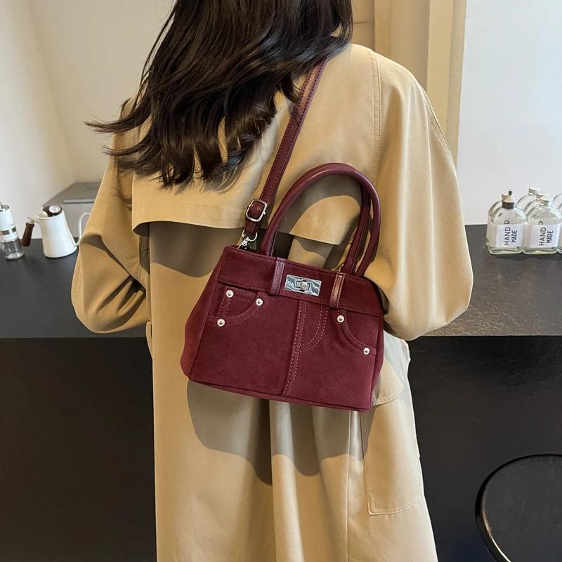 Матовая винтажная женская сумка маленькая квадратная сумка премиум-класса новый модный тренд