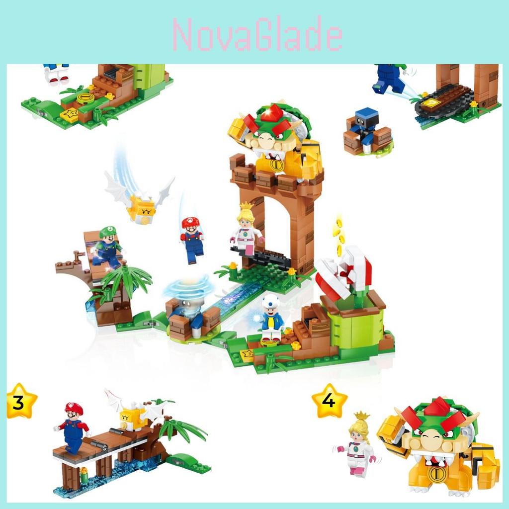 Colorful Super Mario Bros Dolls Luigi Peach Bowser Toad Building Blocks