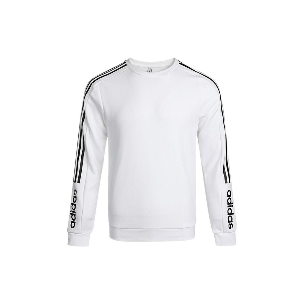 Adidas Neo Basics Short Sleeve Logo Print Pullover Sweatshirt Men Tops White H45561