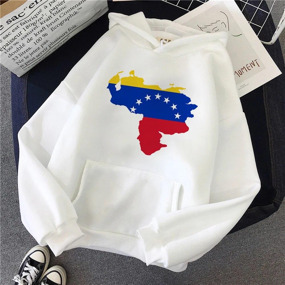 Толстовки с капюшоном из Венесуэлы, женские эстетичные кавайные толстовки в корейском стиле, женская флисовая рубашка с капюшоном унисекс