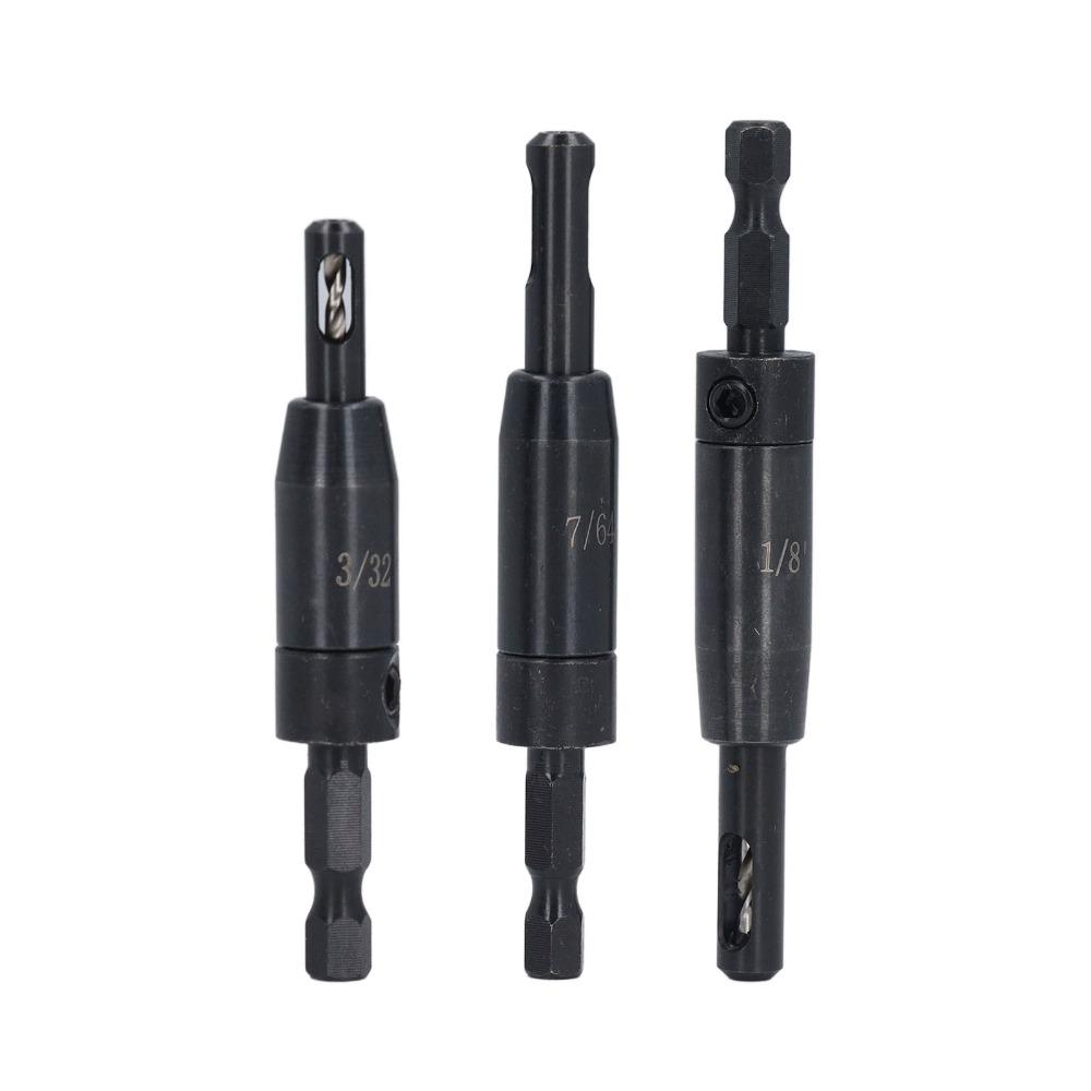 3 PCS Clic-Change Self Centering Drill Bit Set Cabinet and Door Hinge Installation