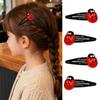 4Pcs Girl Hair Clips Ladybug Design Non-Slip Snap Hair Barrettes Kids Hair Pins Girls Red Hair Accessories