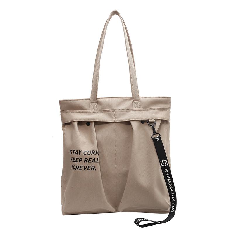 Холщовая сумка с буквенным принтом, женская большая сумка, студенческая сумка через плечо большой вместимости