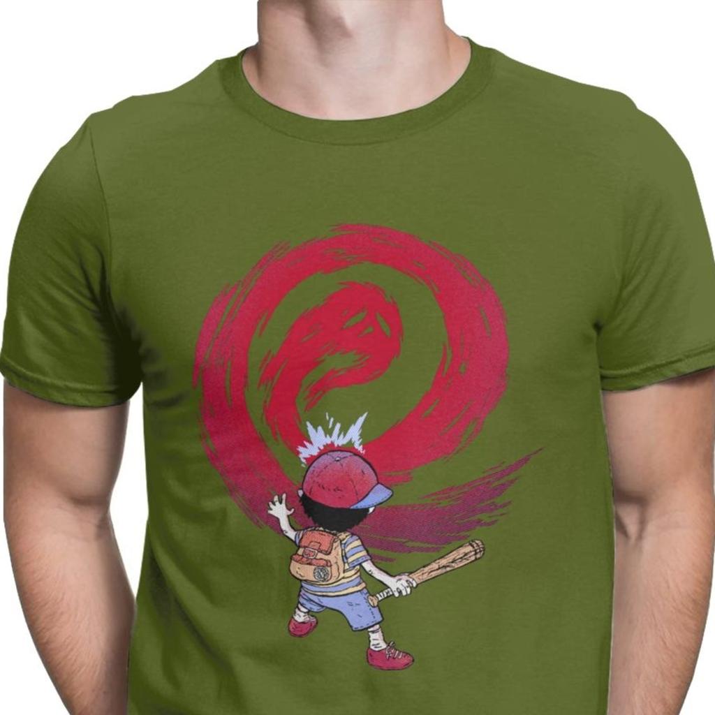 Cosmic Destroyer Earthbound Tops T Shirt for Men Mother RPG Ness Lucas Giygas Video Game T Shirts Pure Cotton Camisas Hombre
