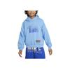 Nike Kids Pullover Fleece Hoodie With Letter Print Logo Kids Hoodies Blue FN8355-412