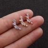 Body Jewelry Cz Zircon Star Leaves Cartilage Ear Stud Helix Tragus Piercing Earring Stainless Steel