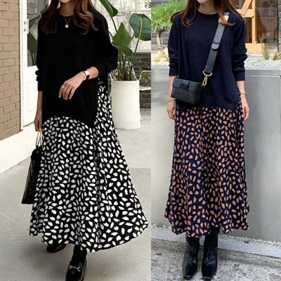 Tooxika, новая футболка большого размера с длинными рукавами, платье с большим подолом и лоскутным принтом, длинная юбка с круглым вырезом