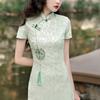 Women's Improved A-side Lace Dress Daily Casual Short Cheongsam Dress
