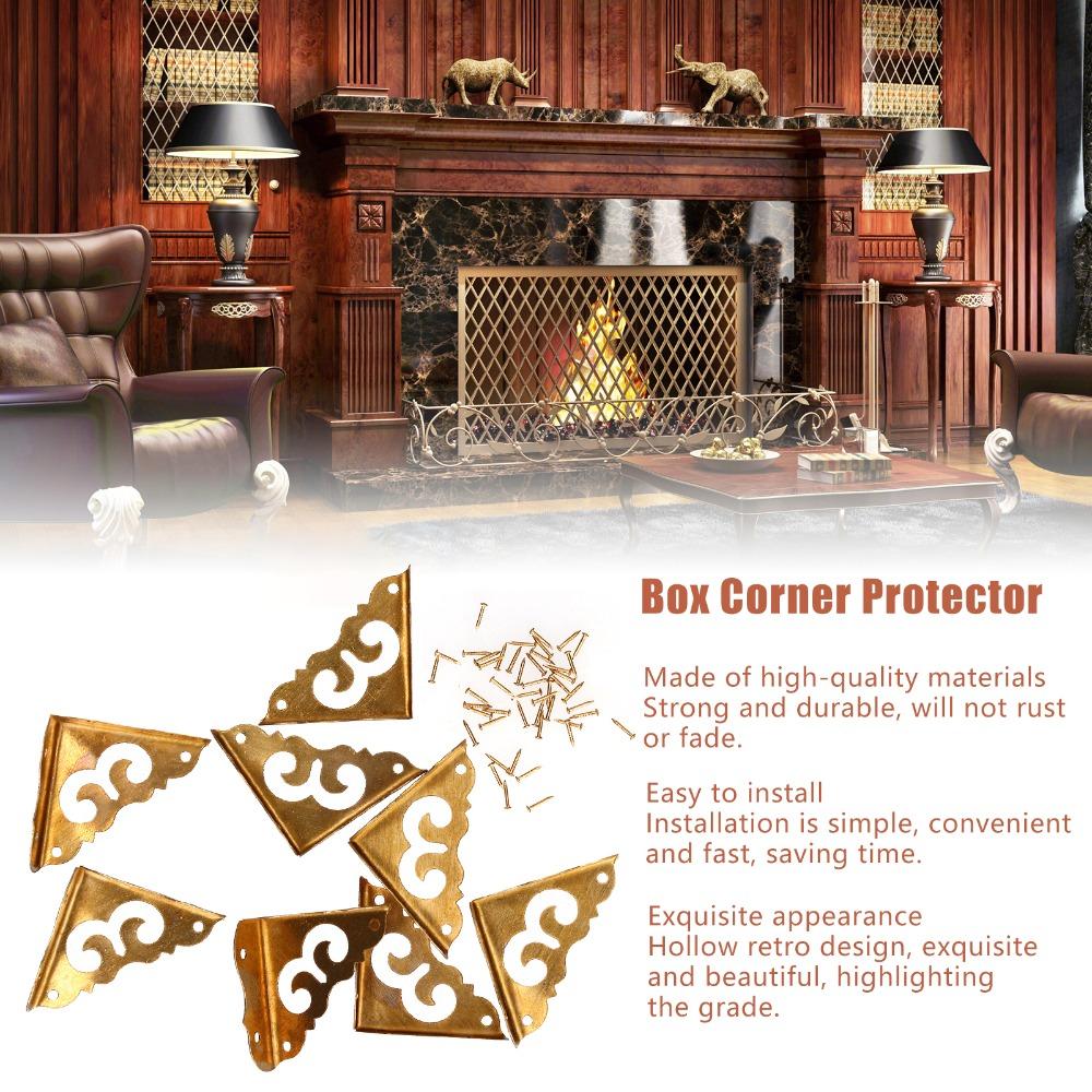 8pcs Hollowed Out Box Corner Protector 1.2in Table Corner Guard Wood Furniture