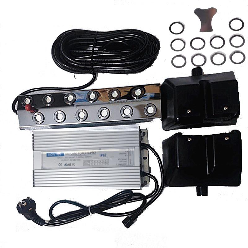 Увлажнитель воздуха DC48V 12 с кабелем длиной 10 м, включая водонепроницаемый блок питания 110 В/220 В, промышленный туманообразователь