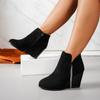 Fashion 2024 Winter New Fashionable Round Head Large Velvet Leather Face Slope Heel Wear Warm and Comfortable High Heels Women's Boots