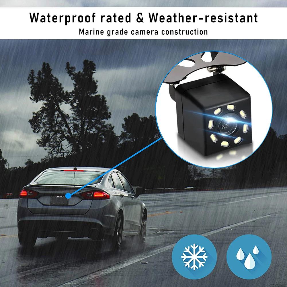 Автомобильная камера заднего вида с широким углом обзора, 4,3-дюймовым цветным ЖК-дисплеем TFT, водонепроницаемый монитор с ночным видением, функция заднего хода 2 в 1, функция парковки заднего хода