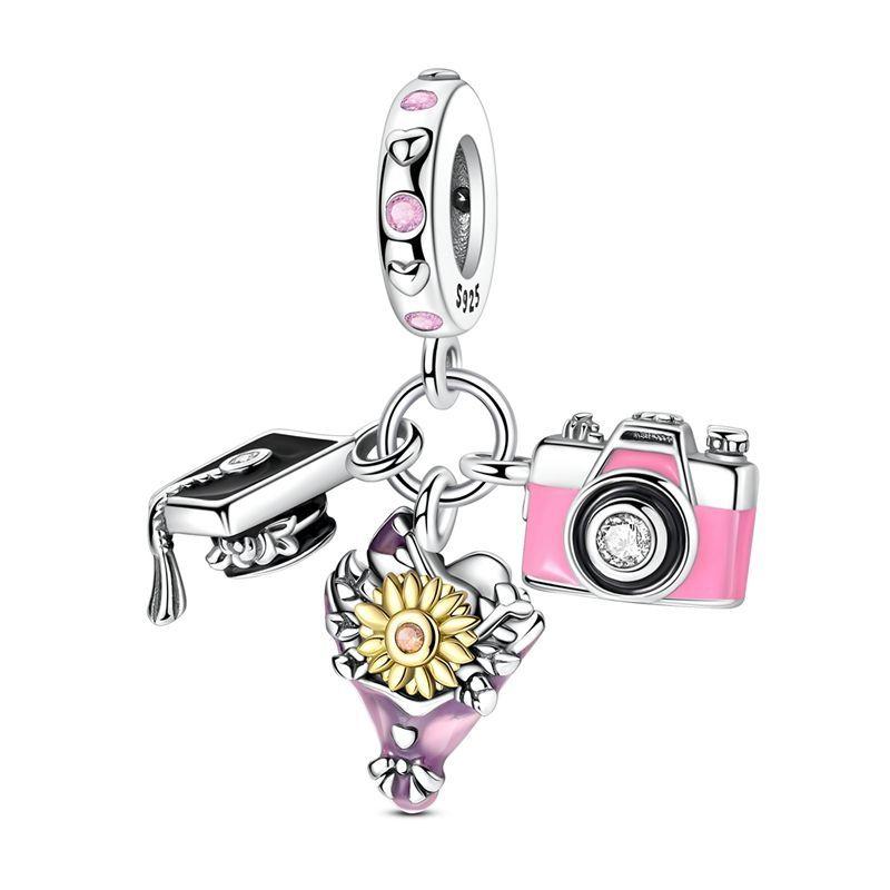 New Copper Airplane Travel Charms Plane Pendant Bead Fit Original Bracelet For Women Necklace Diy Fine Jewelry Gift