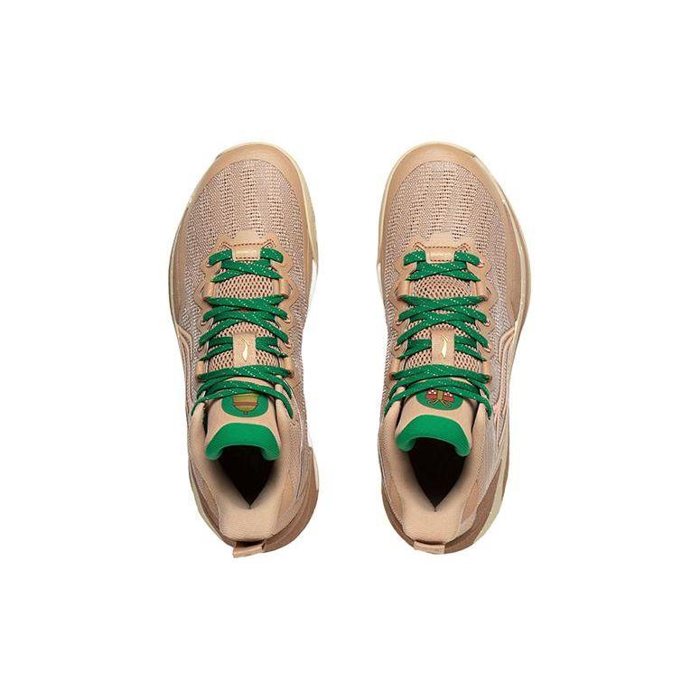 Баскетбольные кроссовки LiNing Blade 3 Christmas Theme, легкие, дышащие, амортизирующие, средней высоты, мужские, светло-коричневые, ABAS091-5