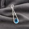 Swiss Blue Topaz Pendant, Handmade Gemstone Pendant, 925 Solid Sterling Silver Pendant Antique Jewelry, For Engagement Gift