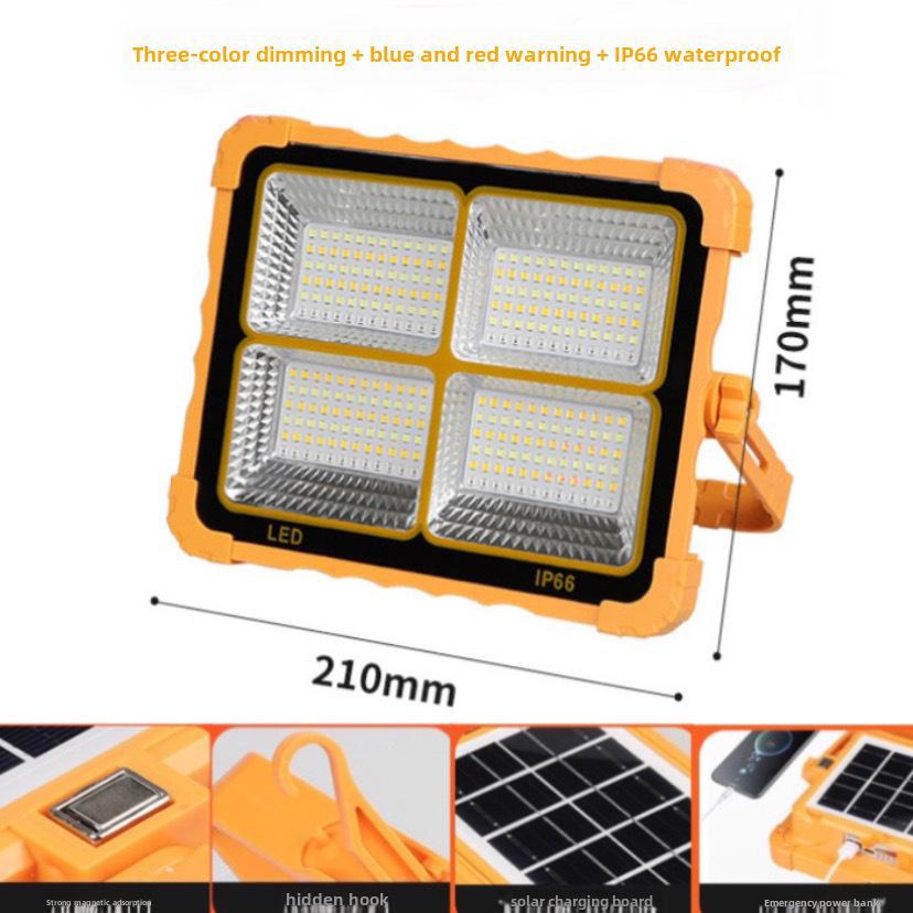 Портативный перезаряжаемый солнечный прожектор для кемпинга на открытом воздухе и использования в чрезвычайных ситуациях