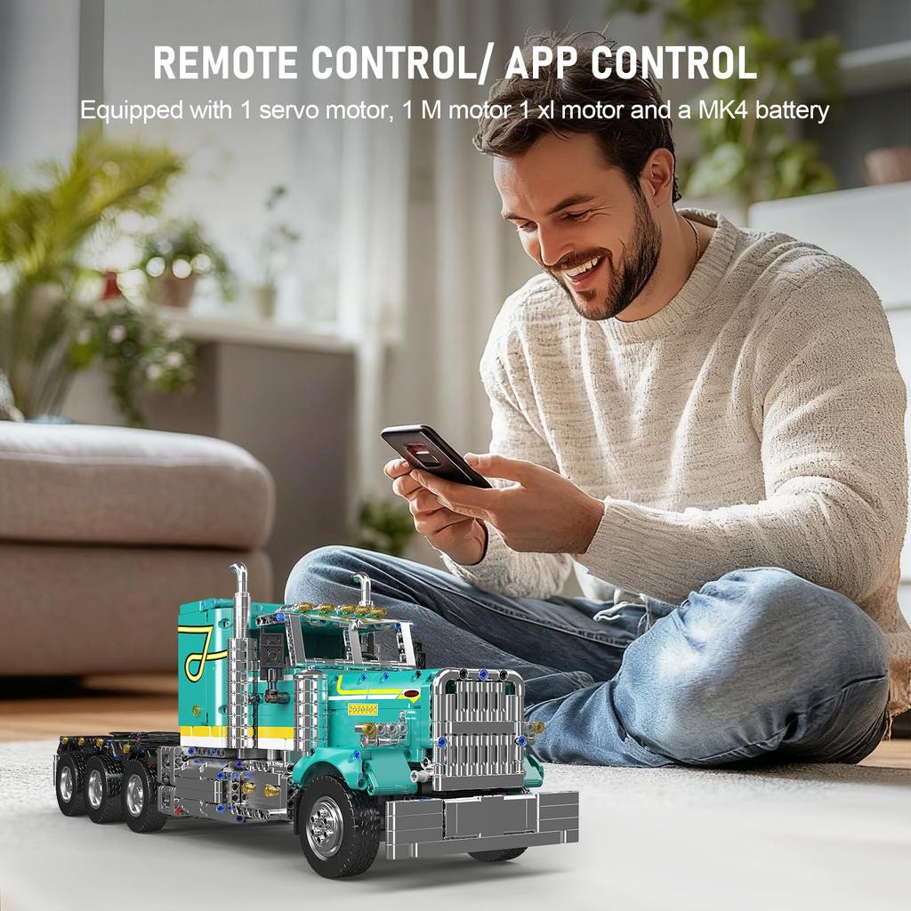 Mould King 13201 Полугусеничный Строительный APP Управляемый по Радио Мобильный Гусеничный Модель Сборка STEM Прицеп Транспортное Средство Строительный Блок Коллекционный Подарок для Взрослых и